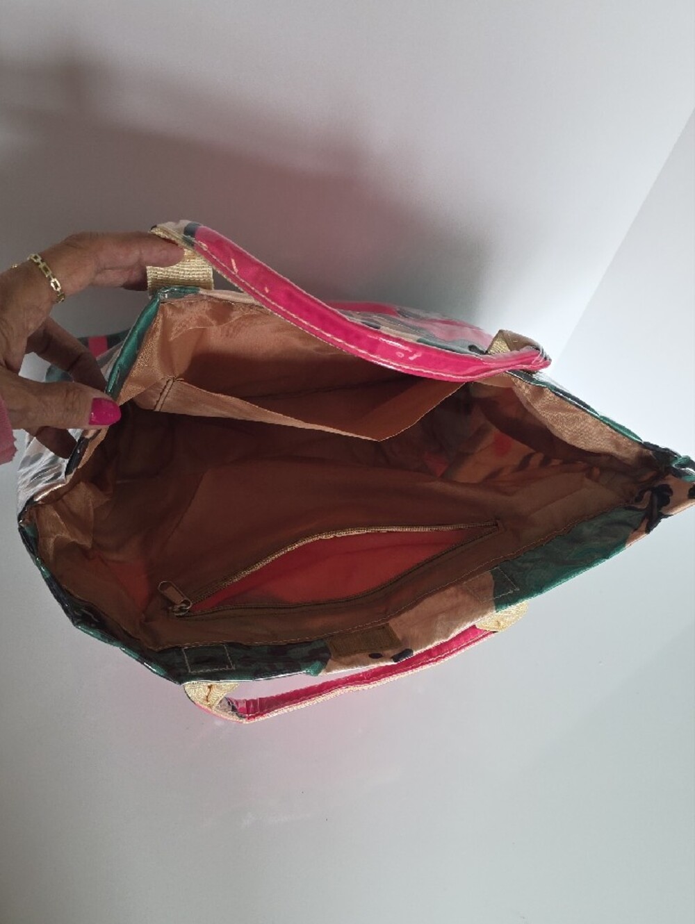 Pink Heart Plastic Tote Bag - Picture 4 of 8